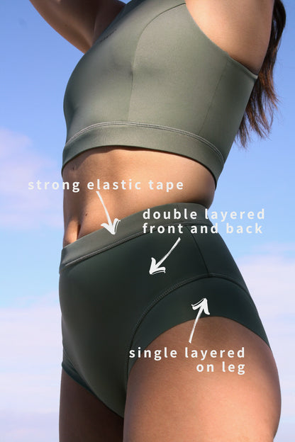 High Waist Bottom in Sage Green