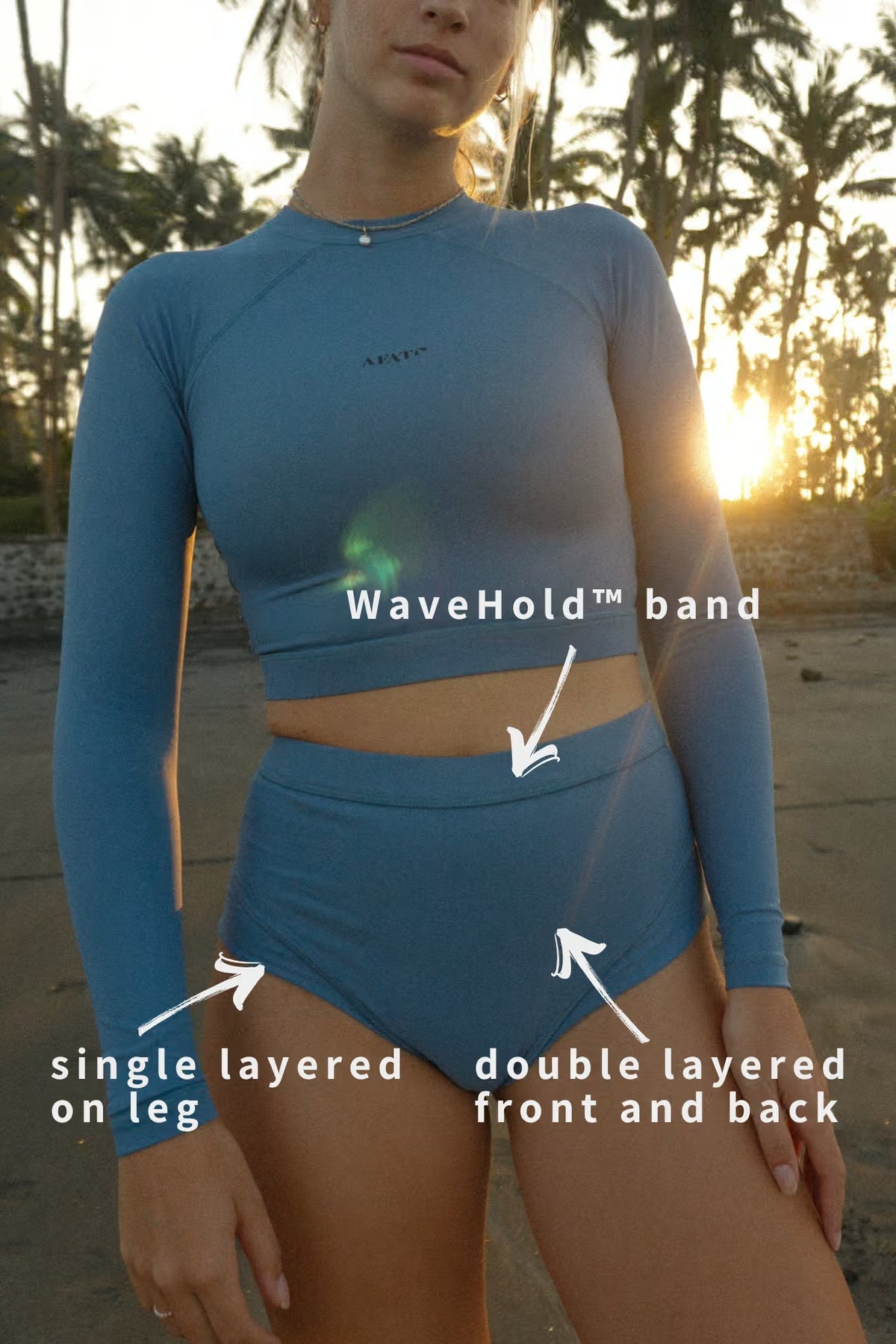 High Waist Bottom in Slate Blue