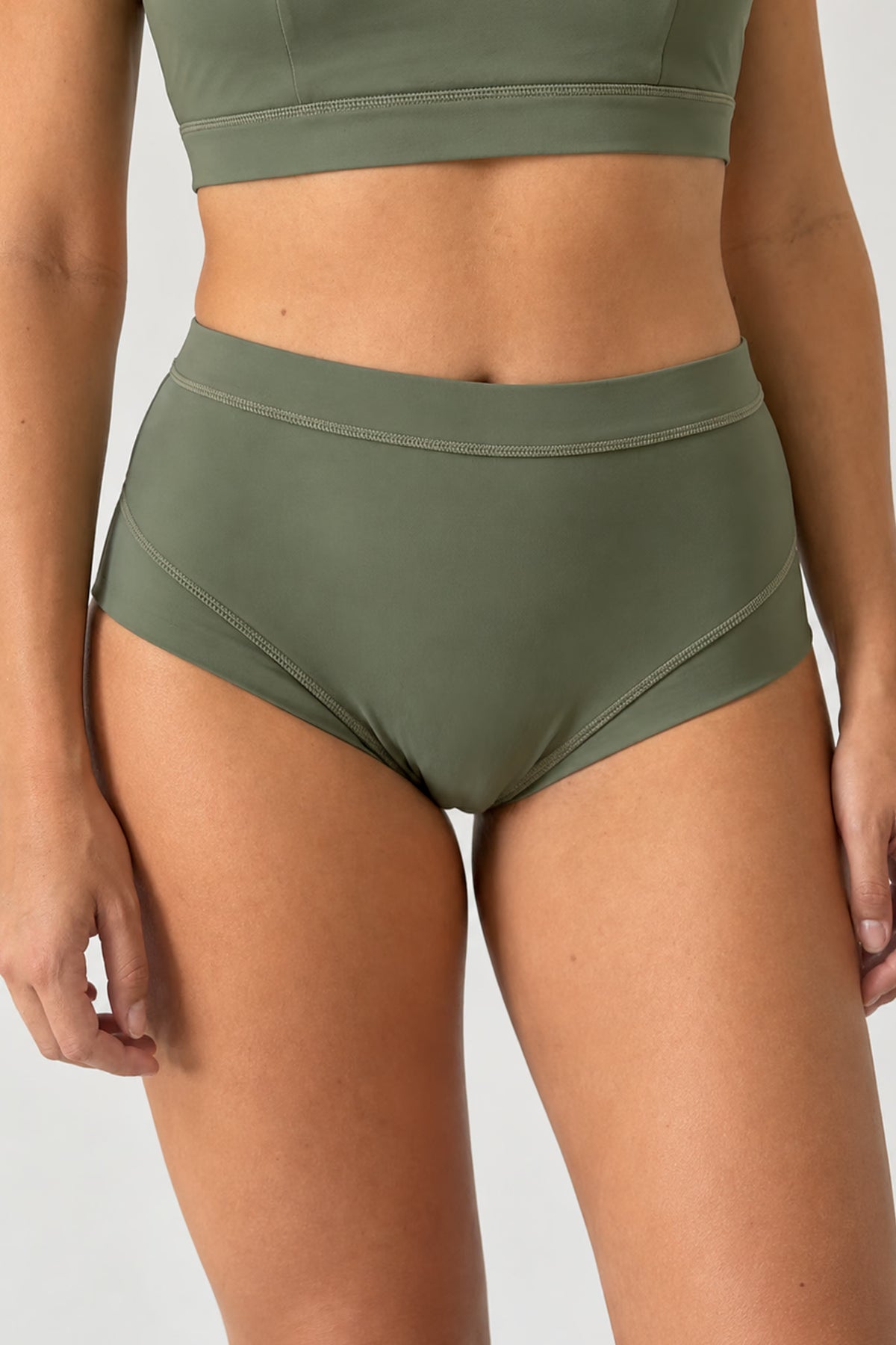 High Waist Bottom in Sage Green