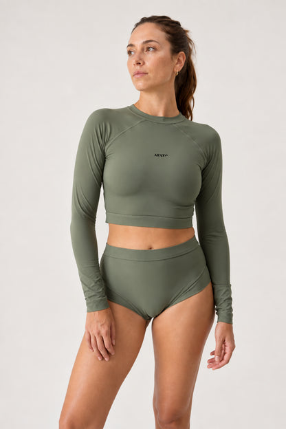 High Waist Bottom in Sage Green